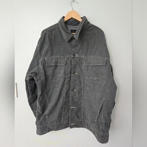 Sean John Corduroy Gray Trucker Jacket Mens Button Front | XXL
